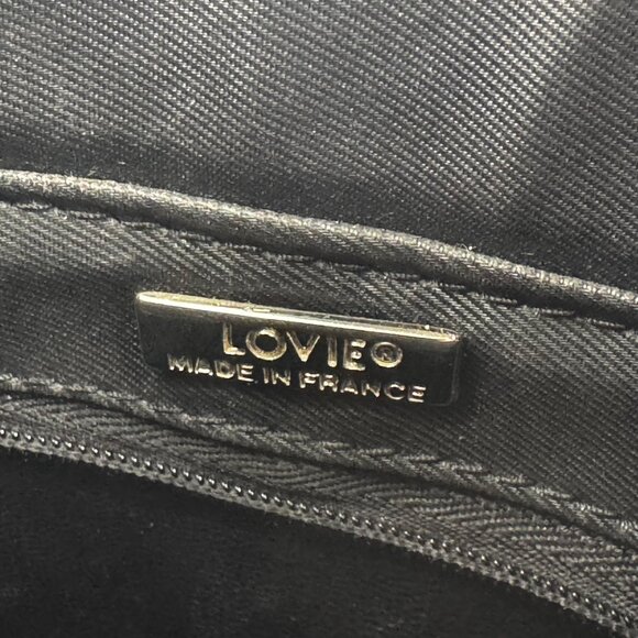 Lovie Paris Black Leather Small Shoulder Bag Purse Zip Closure Y2K Vintage Made - Picture 9 of 16